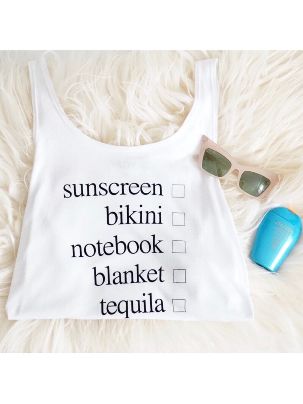 Wildfox Weekend Checklist Tank Top Size M Swim Cover Up beach vacation tumblr